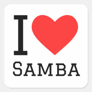 I kärlek samba fyrkantigt klistermärke
