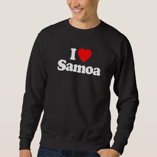 I Kärlek Samoa Heart Funny Lång Ärmad Tröja (Framsida)