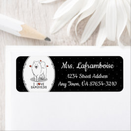 I Kärlek Samoyeds - Cute hund Returadress Etikett