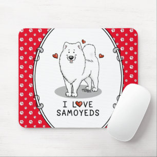 I Kärlek Samoyeds - hund Söta hjärtan Sammie Musmatta