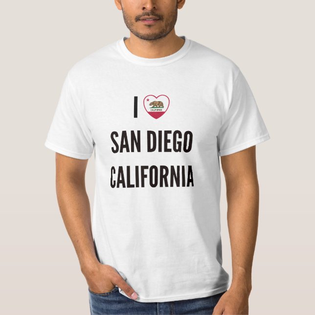 I Kärlek San Diego, Kalifornien T Shirt (Framsida)