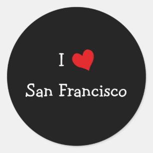 I Kärlek San Francisco Runt Klistermärke