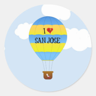 I Kärlek San Jose, hett-luft-ballongen Runt Klistermärke