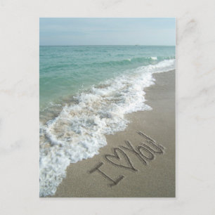 I Kärlek, Sand Writing on the Beach Post Card Vykort