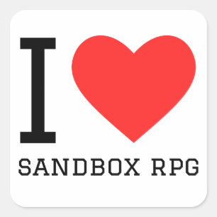 I kärlek sandbox rpg Square Stickers Fyrkantigt Klistermärke