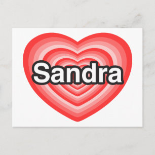 I kärlek Sandra. Jag kärlek du Sandra. Hjärta Vykort