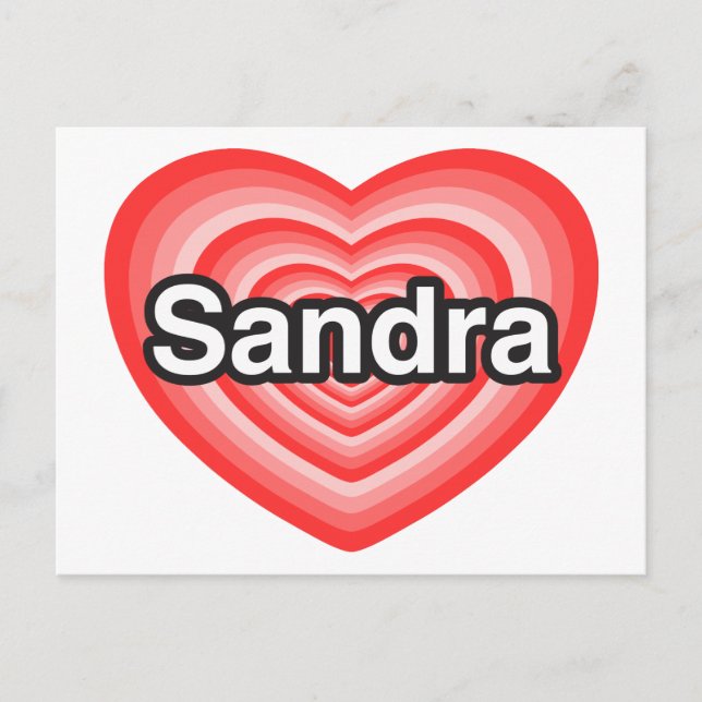 I kärlek Sandra. Jag kärlek du Sandra. Hjärta Vykort (Framsida)