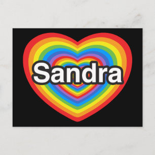 I kärlek Sandra. Jag kärlek du Sandra. Hjärta Vykort