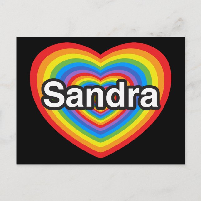I kärlek Sandra. Jag kärlek du Sandra. Hjärta Vykort (Framsida)