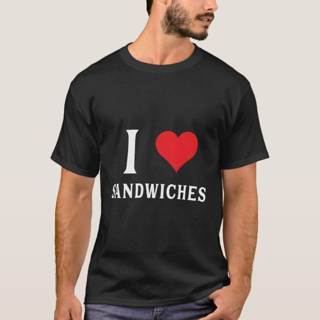 I Kärlek Sandwiches Han T Shirt (Framsida)