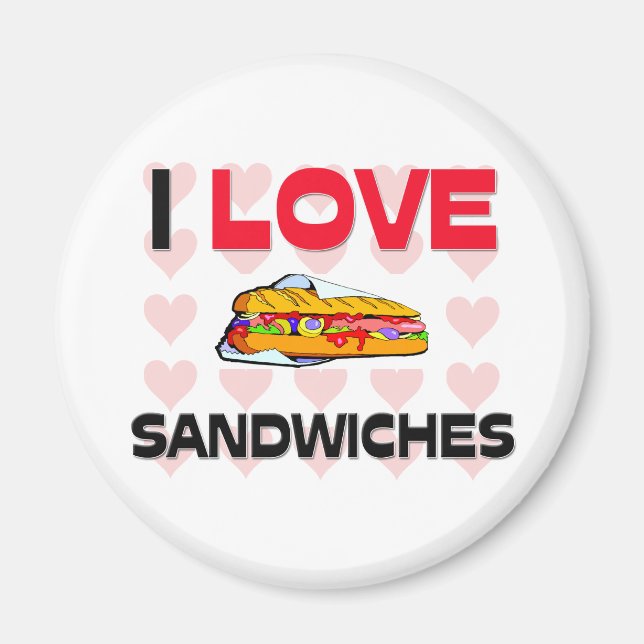 I Kärlek Sandwiches Magnet (Framsidan)