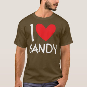 I Kärlek Sandy Namn Personlig Girl Woman BFF Frie T Shirt
