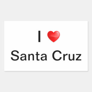 I kärlek Santa Cruz Rektangulärt Klistermärke