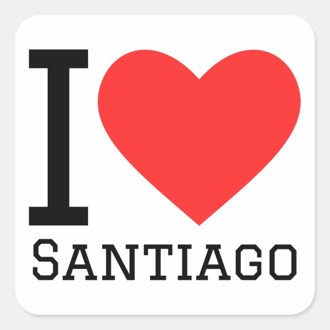 I kärlek santiago fyrkantigt klistermärke (Framsida)