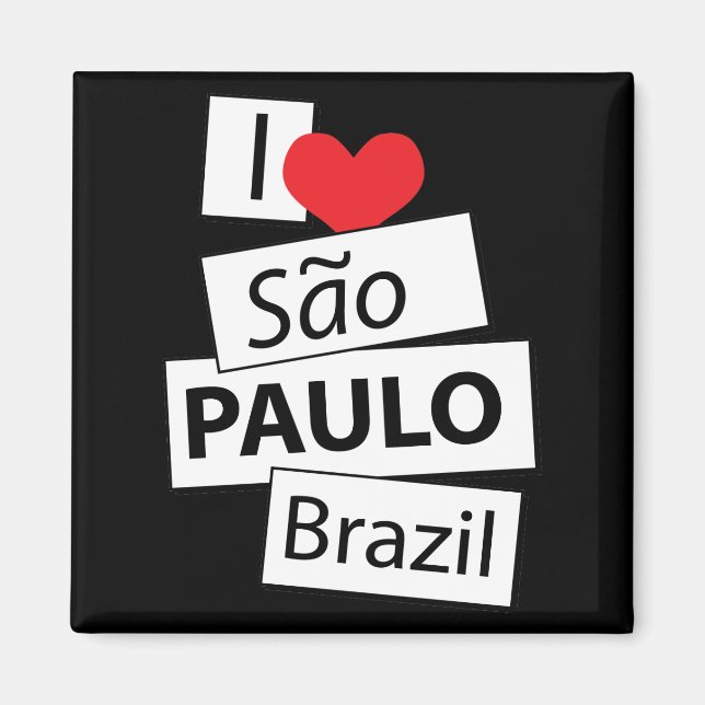 I Kärlek Sao Paulo Brasilien Magnet (Framsidan)