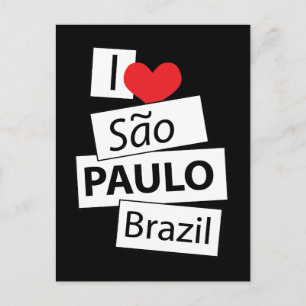 I Kärlek Sao Paulo Brasilien Vykort