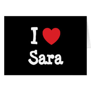 I kärlek Sara hjärta T-Shirt Hälsningskort