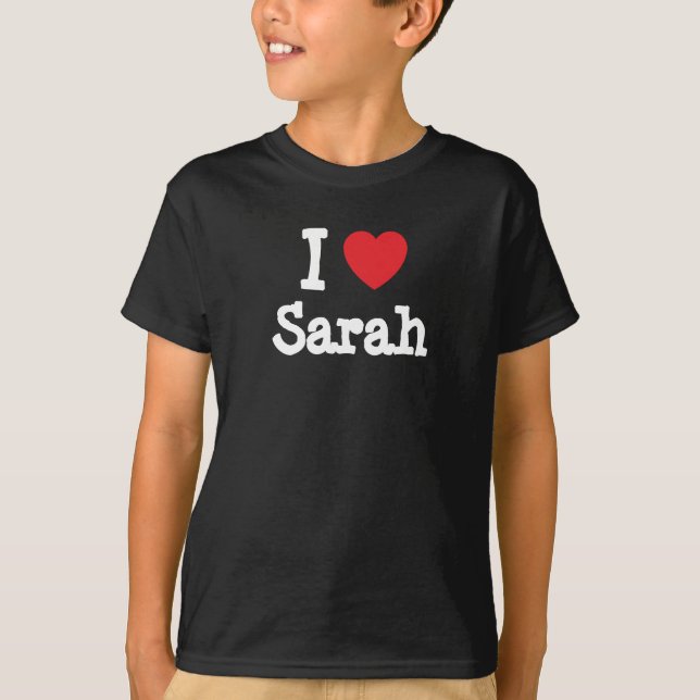 I kärlek Sarah hjärta T-Shirt (Framsida)