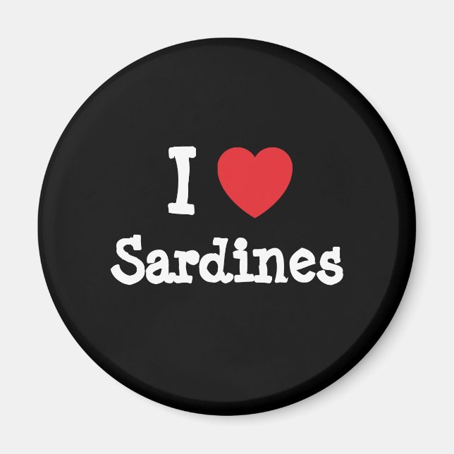 I kärlek Sardines hjärta T-Shirt Magnet (Framsidan)