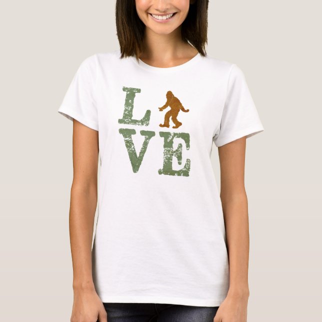 I Kärlek Sasquatch Tee Shirt (Framsida)