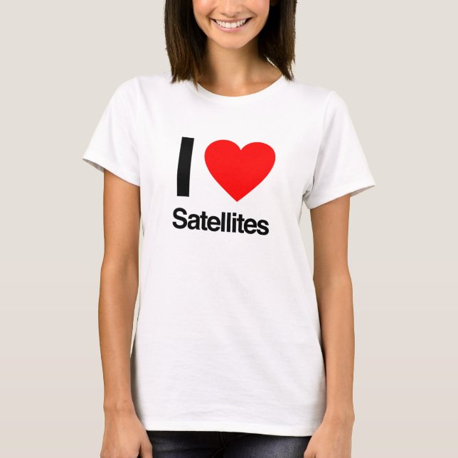 i kärlek-satelliter t-shirt (Framsida)