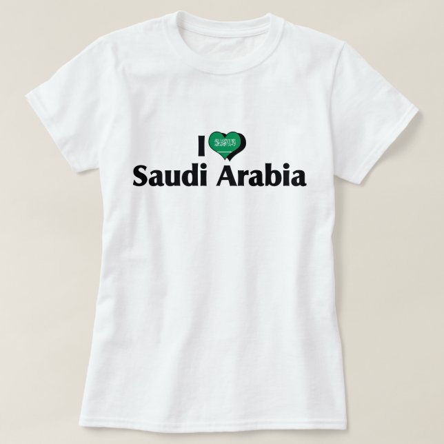 I Kärlek Saudiarabien Flagga Shirt T-shirt (Design framsida)