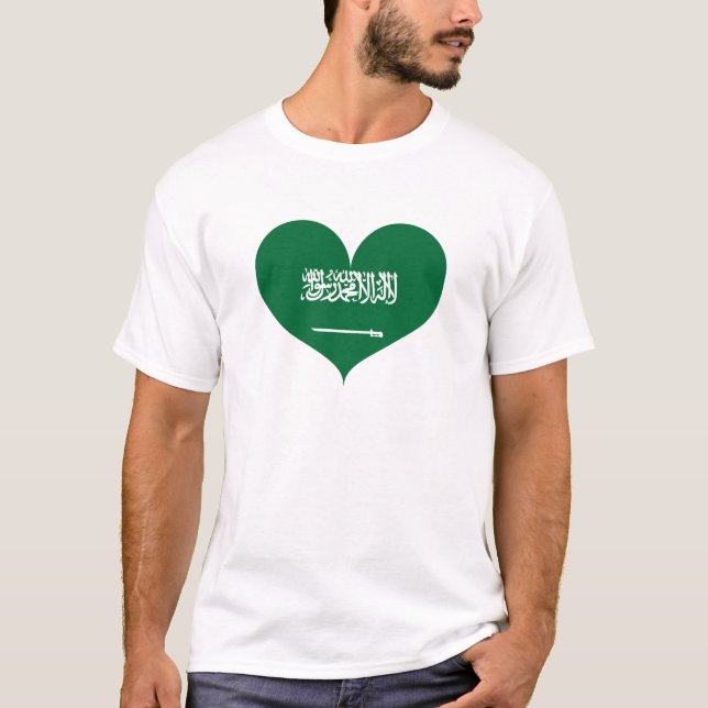 I Kärlek Saudiarabien Flagga T Shirt (Framsida)