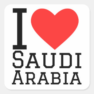 I kärlek Saudiarabien Fyrkantigt Klistermärke