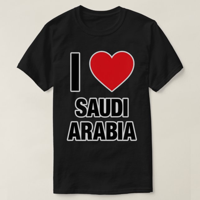 I KÄRLEK SAUDIARABIEN, Land med Red Kärlek Heart T T Shirt (Design framsida)