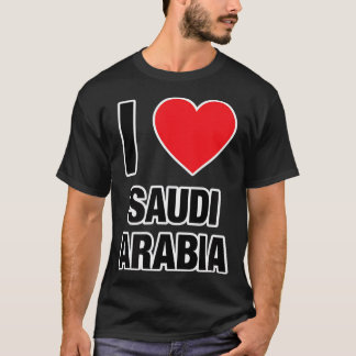 I KÄRLEK SAUDIARABIEN, Land med Red Kärlek Heart T T Shirt