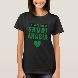 I Kärlek Saudiarabien Saudiarabiens flagga på grön T Shirt