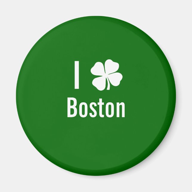 I kärlek (schamprock) Boston St patricks day Magnet (Framsidan)