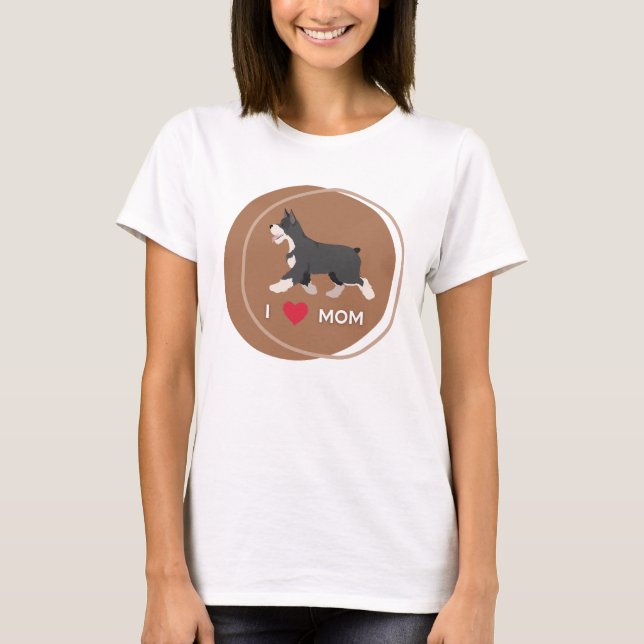 I Kärlek Schnauzer Mamma T Shirt (Framsida)