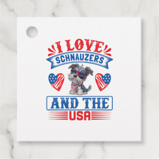 I kärlek Schnauzers och USA Gåvor Etiketter