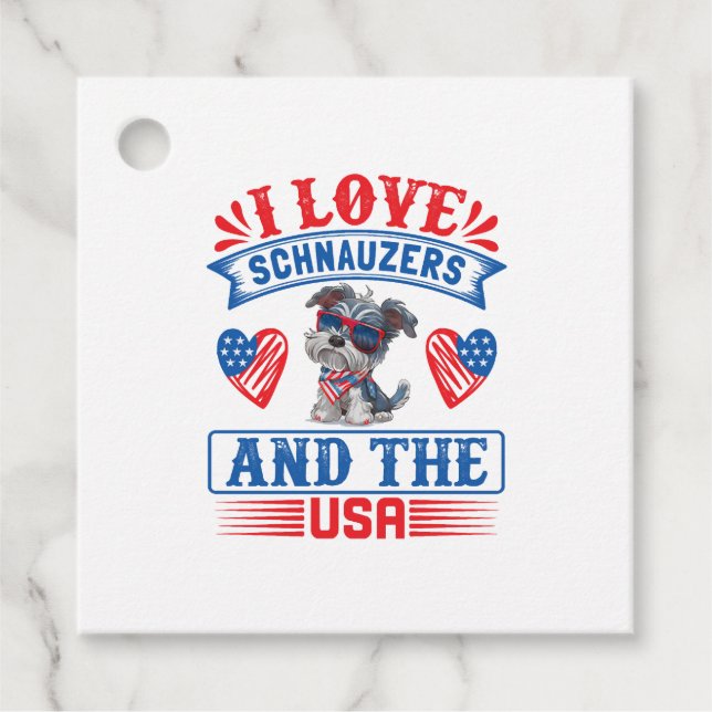 I kärlek Schnauzers och USA Gåvor Etiketter (Framsida)