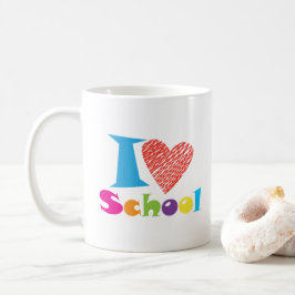I Kärlek School. Back to school Studenten Tecknad Kaffemugg