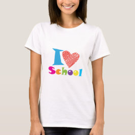 I Kärlek School. back to school. Tecknad Cute Hear T Shirt