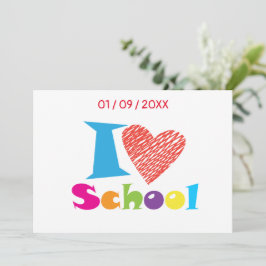 I Kärlek School. Back to school. Tecknad Inbjudningar