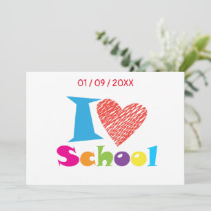 I Kärlek School. Back to school. Tecknad Inbjudningar