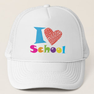 I Kärlek School Back to school Tecknad Studenten Keps