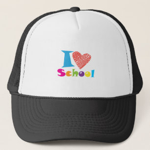 I Kärlek School. Back to school. Tecknad Studenten Keps