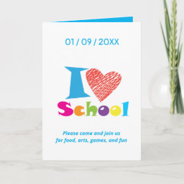 I Kärlek School. Back to school Tecknad Studenten Kort