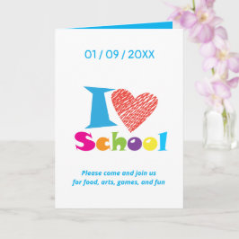 I Kärlek School. Back to school Tecknad Studenten Kort