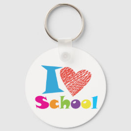 I Kärlek School. Back to school. Tecknad Studenten Nyckelring