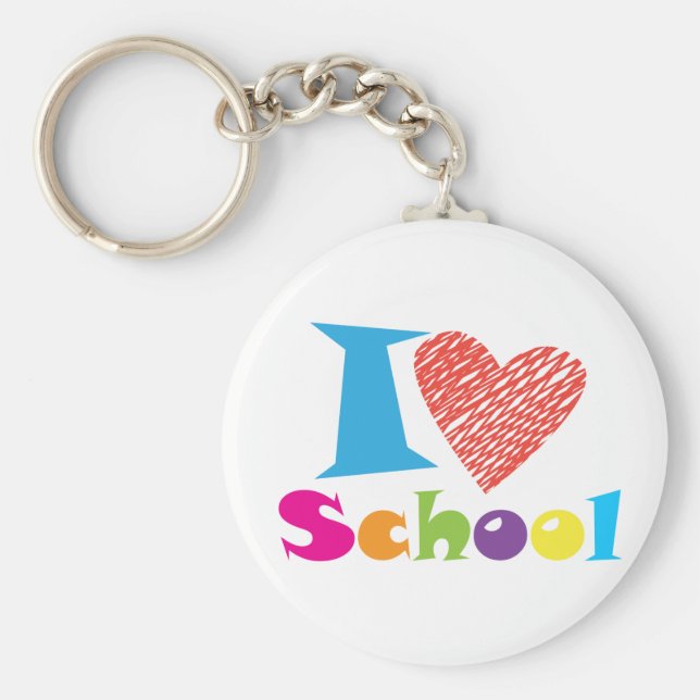 I Kärlek School. Back to school. Tecknad Studenten Nyckelring (Framsidan)