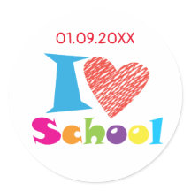 I Kärlek School. Back to school. Tecknad Studenten