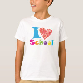 I Kärlek School. Back to school. Tecknad Studenten T Shirt