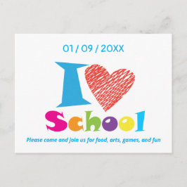 I Kärlek School. Back to school. Tecknad Studenten Vykort