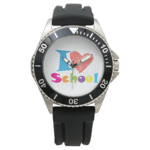 I Kärlek School. back to school. Tecknad T-Shirt Armbandsur