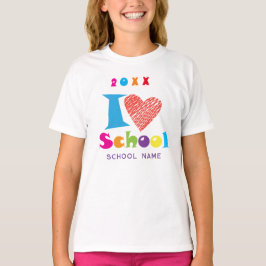 I Kärlek School. STUDENTEN Tecknad, söt hjärta T Shirt